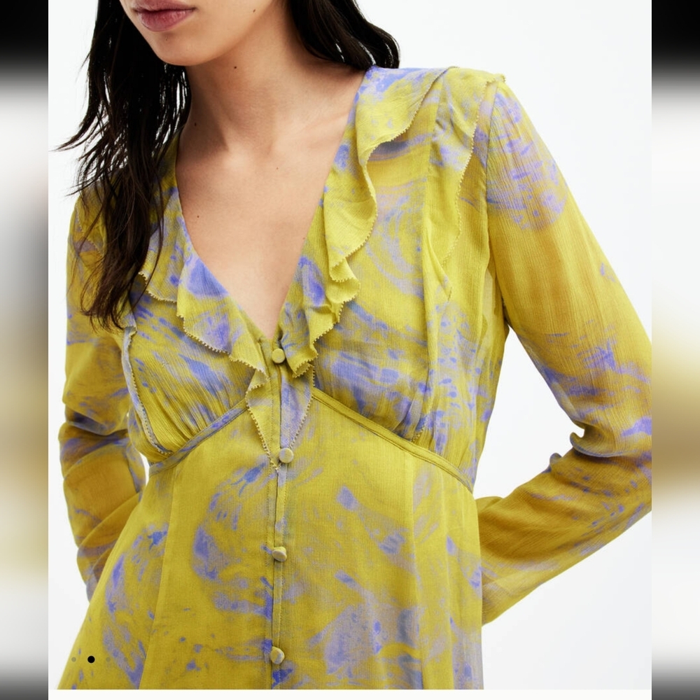 NWT Lini Inspiral V-Neck Frill Mini Dress - Picture 2 of 12